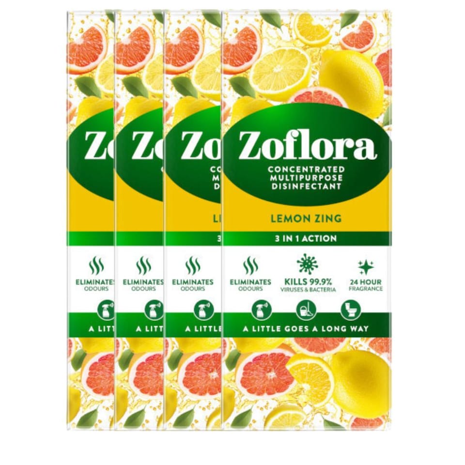 Zoflora Lemon Zing Disinfectant Concentrate 120ml Multipack 6