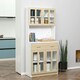 image 2 of HOMCOM 1.8m Kitchen Cupboard,Storage Cabinet, Framed Glass Doors with Shelves