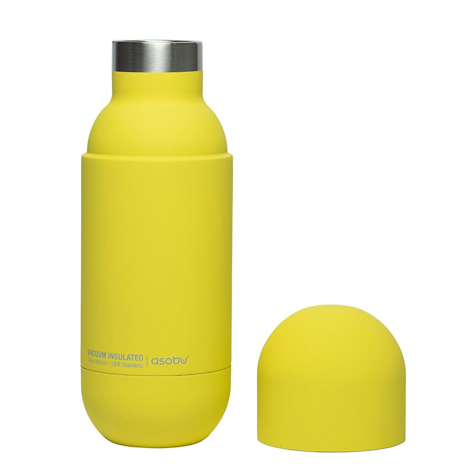 image 1 of Asobu Orb Stainless Steel Insulated Water Bottle Yellow 400ml