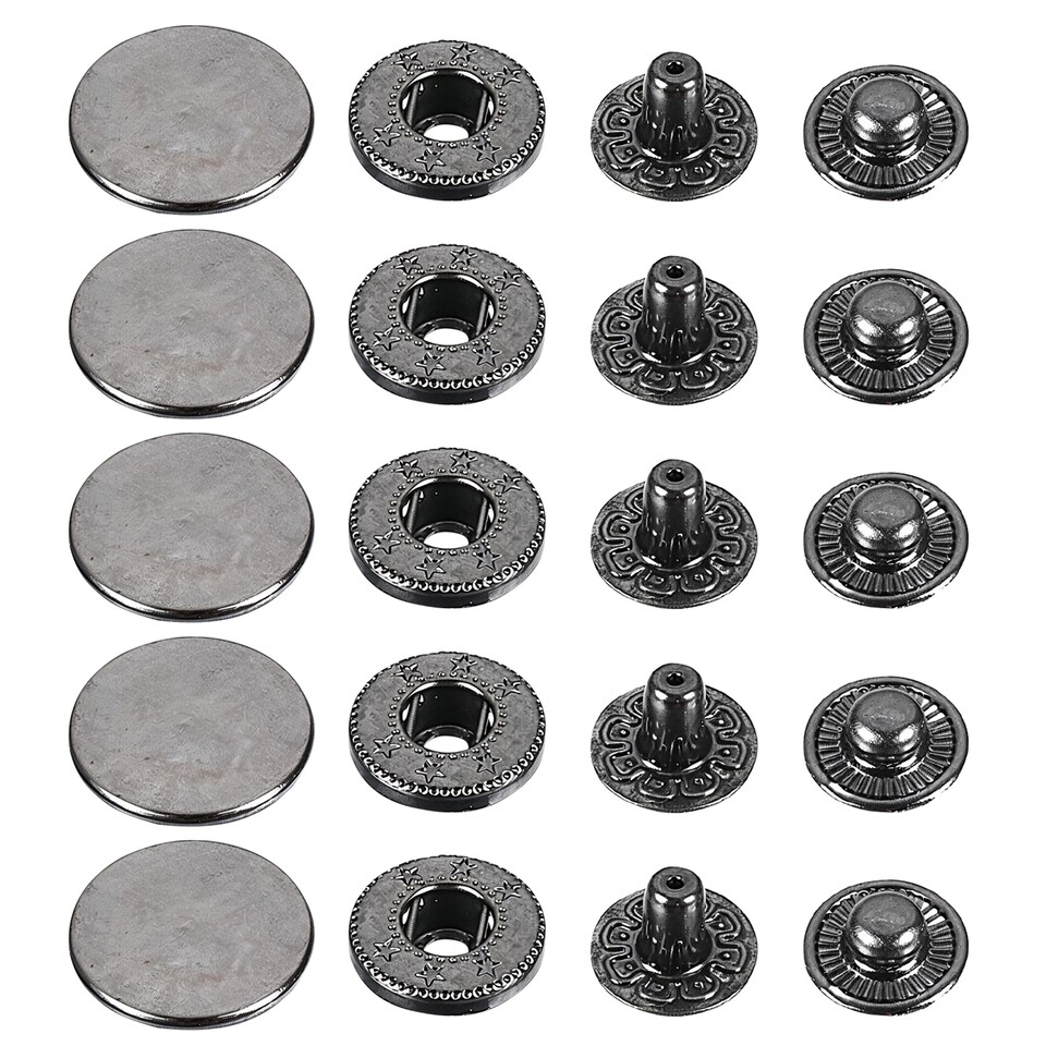image 1 of 17mm S Spring Press Studs 4-Part, Durable & Lightweight - 10pcs