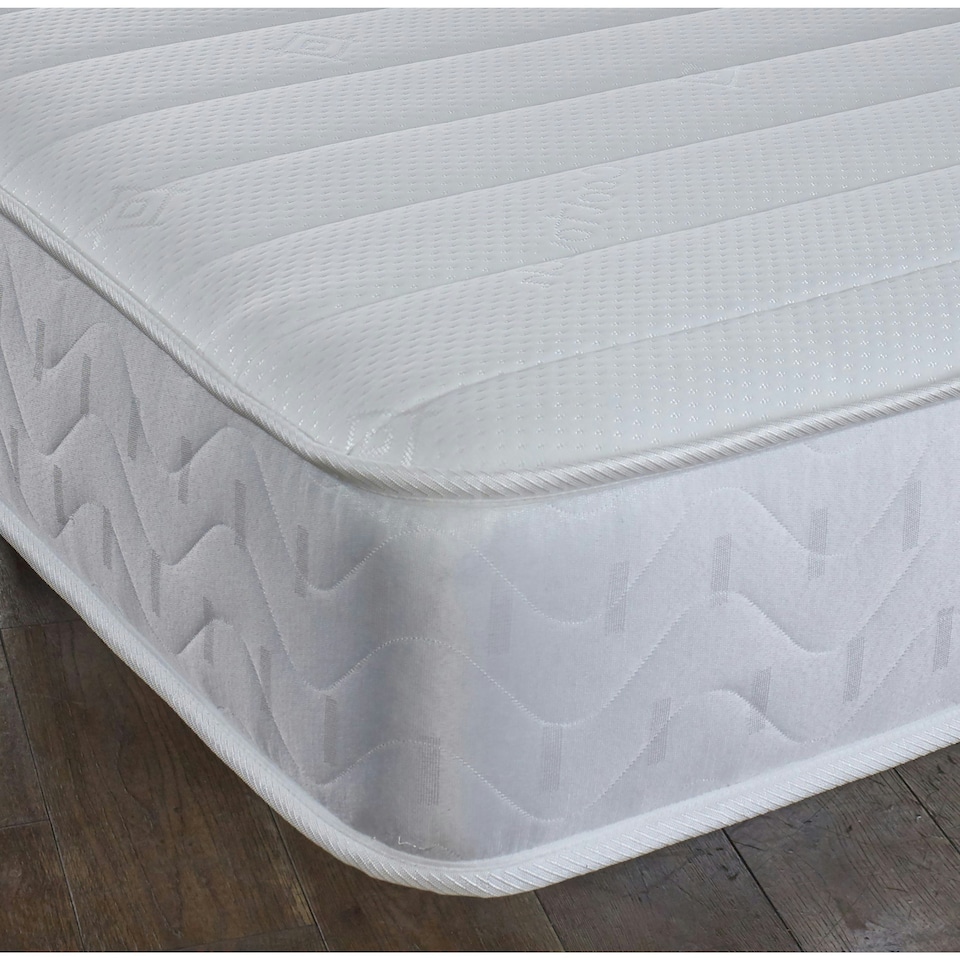 image 1 of Budget Memory Sprung Mattress - Quilted Cooltouch Straight Line Top Panel | White | Small Single