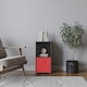 image 2 of 2-Cube Shelving Unit With Inserts | Black | Black & Red | 1