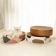 image 3 of Living and Home Oval Cat Scratcher Bed Cardboard Claw Scratching Board for Cats | Brown