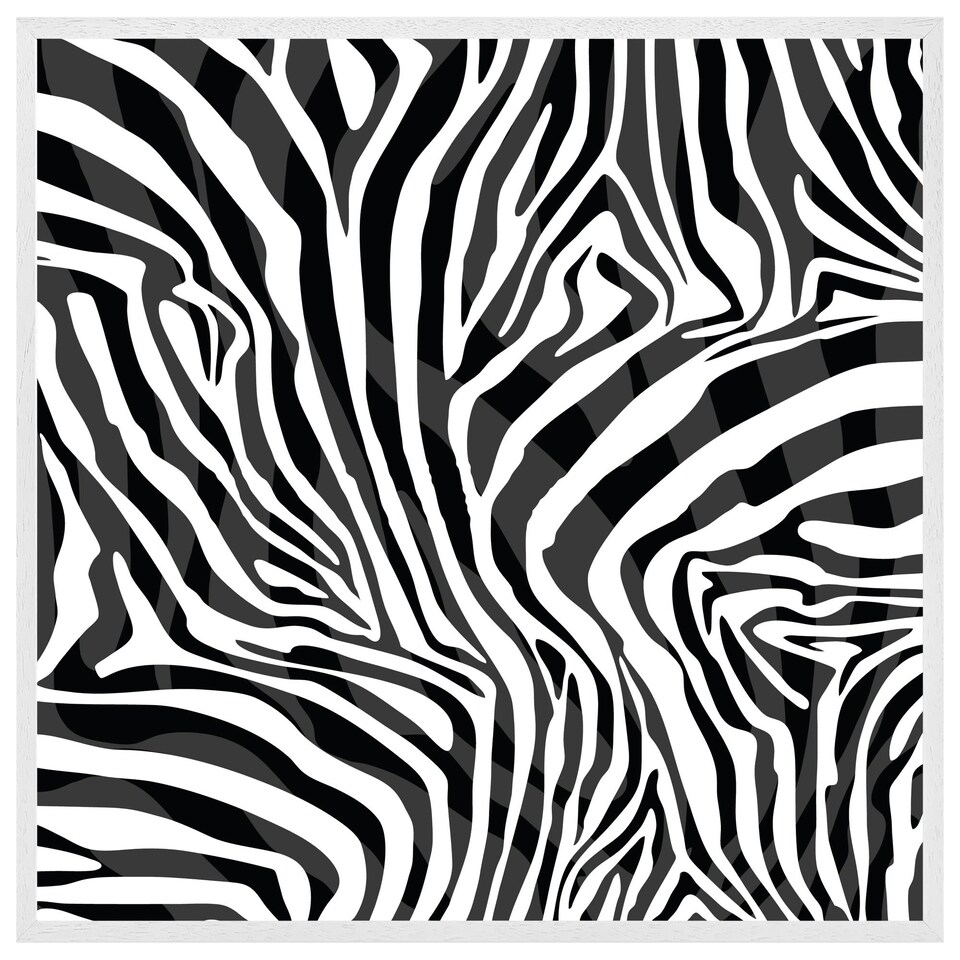 image 1 of Zebra animal print (Picture Frame) White | S