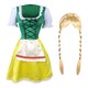 image 1 of Green & Yellow Bavarian Dress with Plaits Green | L