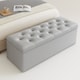 image 1 of 120cm Chesterfield Ottoman Storage Box, Silver Plush Velvet Upholstered Blanket Box, End of Bed Bench, Deep Storage Chest