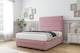 image 3 of Sloomy Monaco Pink Plush Divan Bed Base 2 Drawers Foot-End With 54 Inch Floor Standing Headboard & 12 Inch Matching Footboard | Pink | Pink | Small Double | 1