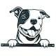 image 2 of Black Metal Peeking Staffie Silhouette with Fixing Plate Garden Ornament Gift