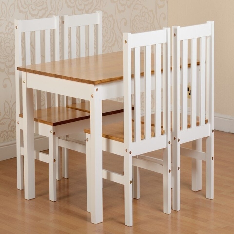 image 1 of Ludlow 1+4 Dining Set - White/Oak Lacquer White