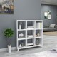 image 4 of 9 Cube Square Bookcase With Legs Modern Wooden Storage Shelving Unit | White | White | 1