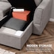 image 5 of HOMCOM 3 Seater Sofa Bed, Convertible Pull Out Sofa with Storage, Grey