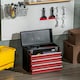 image 2 of DURHAND Lockable 2/3/4 Drawer Tool Chest w/ Ball Bearing Slide Drawer Black