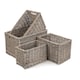 image 1 of Wicker Antique Wash Open Storage Baskets Set of 4 | Brown | Brown | Not provided