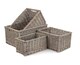 image 1 of Wicker Antique Wash Open Storage Baskets Set of 4 | Brown | Brown | Not provided