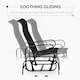 image 3 of Outsunny Outdoor Gliding Rocking Chair w/ Metal Frame for Patio, Garden, Black