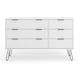 image 4 of Augusta Pine 3+3 Drawer Wide Chest of Drawers - Industrial Style Bedroom Storage Cabinet | White | White | 1