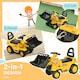 image 3 of HOMCOM NO POWER 3 in 1 Ride On Toy Bulldozer Toddler Digger Excavator Scooter Storage Cart Toilet Pretend Play Construction Truck