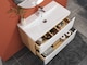 image 7 of AICA 800mm Wall-Hung White Bathroom Vanity Unit With Integrated Sink,2 Soft-Close Drawers for Storage