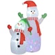 image 1 of Outsunny 8FT Christmas Inflatable Snowman with Rotating Colorful LED Light