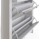 image 5 of Deluxe Two Tier Shoe Cabinet | White | White