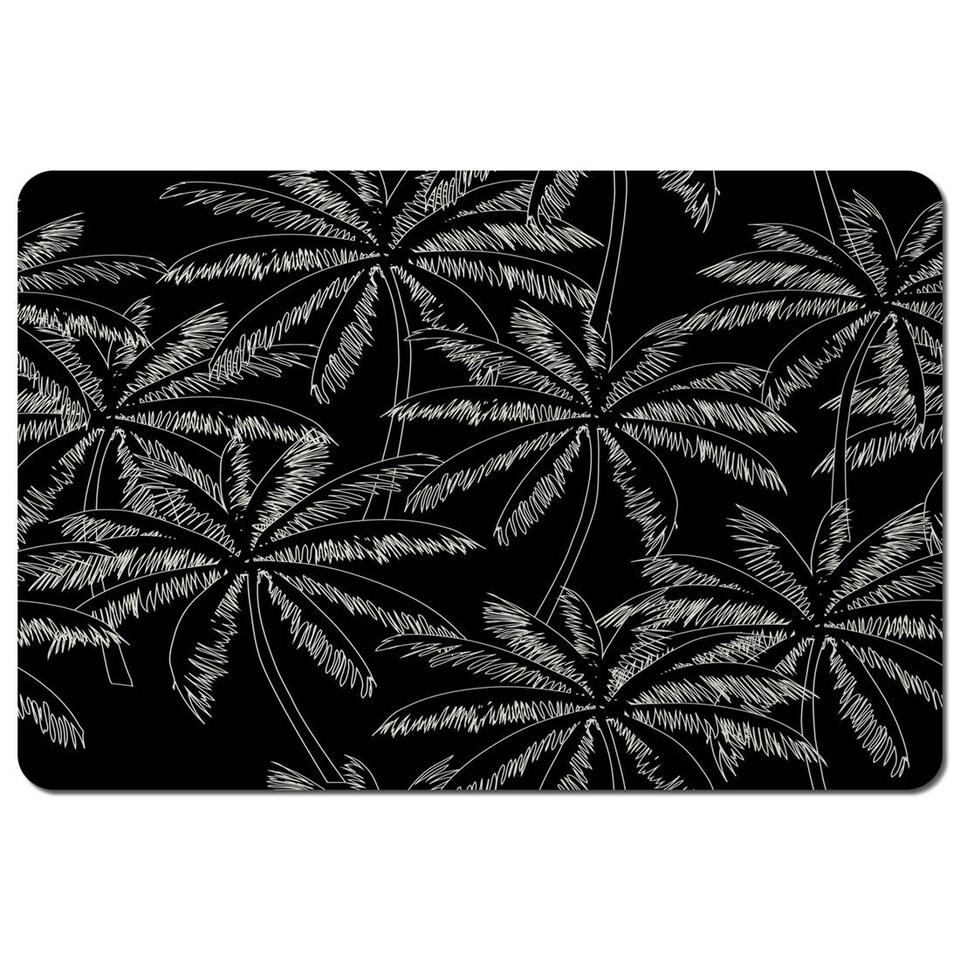 image 1 of White Palm Trees on Black (Placemat)