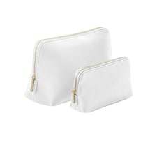 Bagbase Boutique Leather-Look PU Toiletry Bag - Soft White - M
