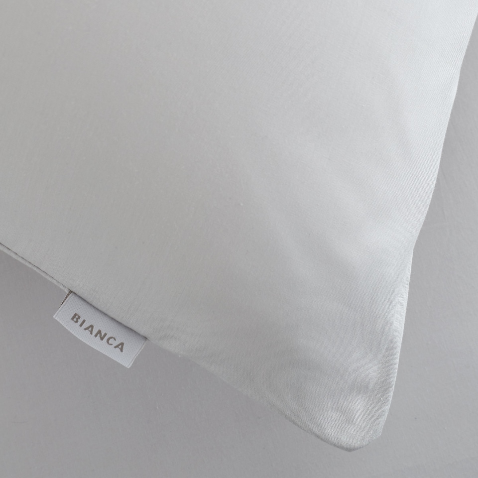 image 1 of Bianca 200 Thread Count Cotton Percale Standard Pillowcase Pair | Grey | Standard