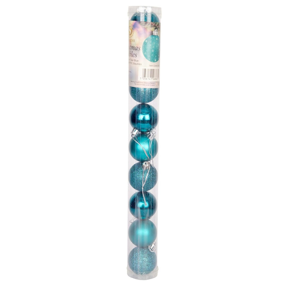 image 1 of Baubles Teal Blue 5cm, 18pcs Set