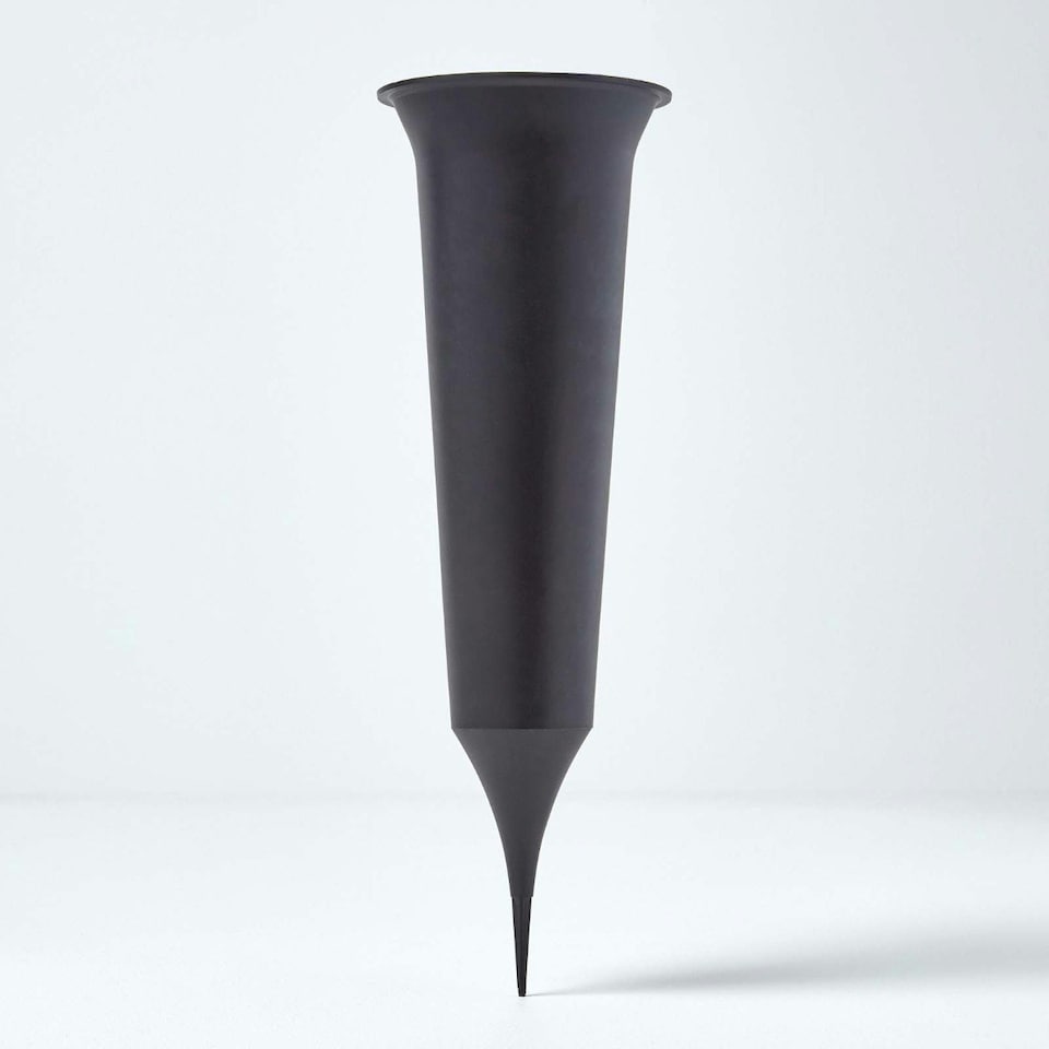 image 1 of Homescapes ‘In Loving Memory’ Flute Spike Flower Vase Grave Pot