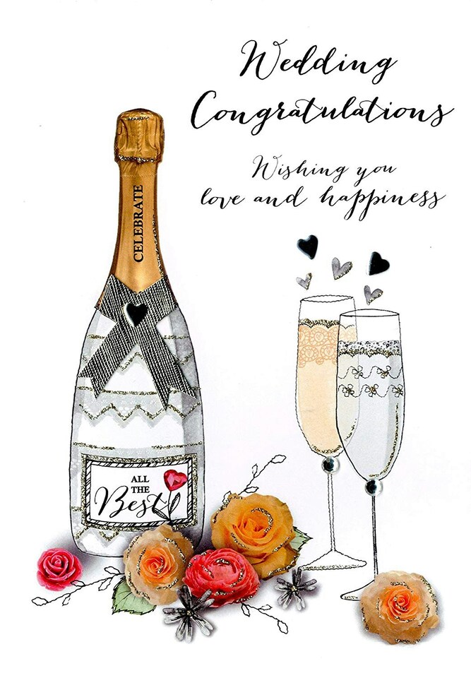 Wedding Congratulations Embellished Greeting Card Joie De Vivre Range Cards