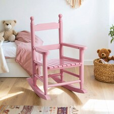 Premier Kids Pink Rocking Chair, Non-Harmful Children's Chair, Easy to Balance Kiddie Chair, Adjustable Playroom Chair