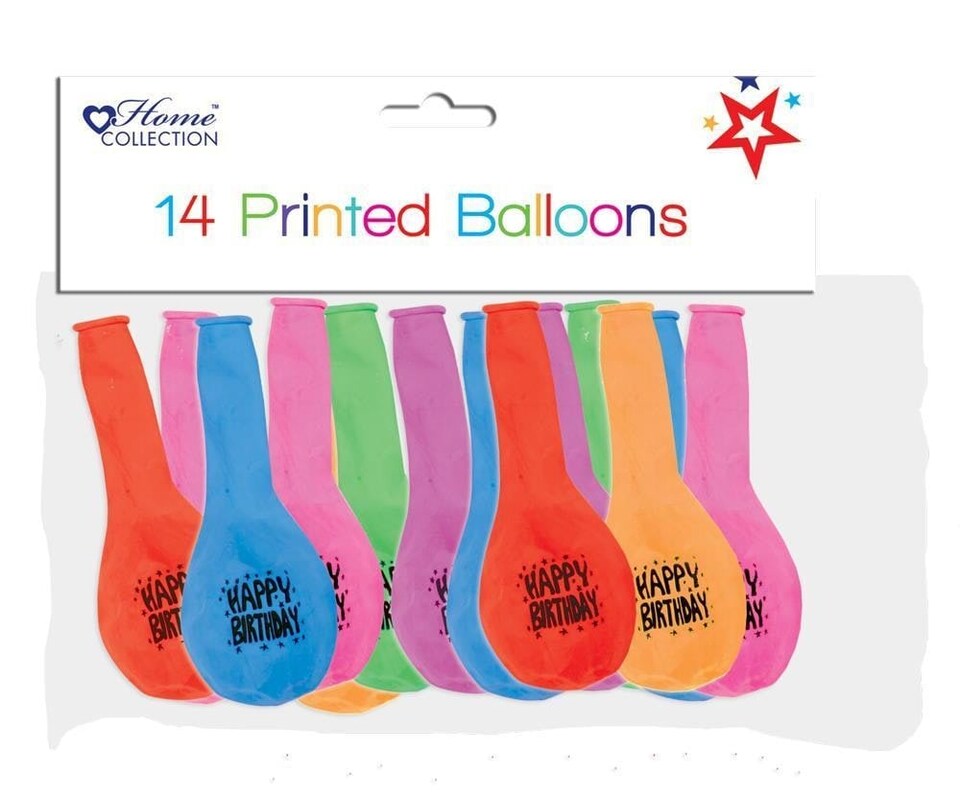image 1 of Pack of 14 Birthday Party Printed Balloons