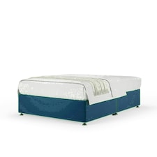 Marine Blue Plush Velvet No Drawer Divan Base King Size