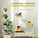 image 3 of PawHut 4-Level Rolling Small Animal Cage, Rabbit Cage with 15cm Deep Bottom