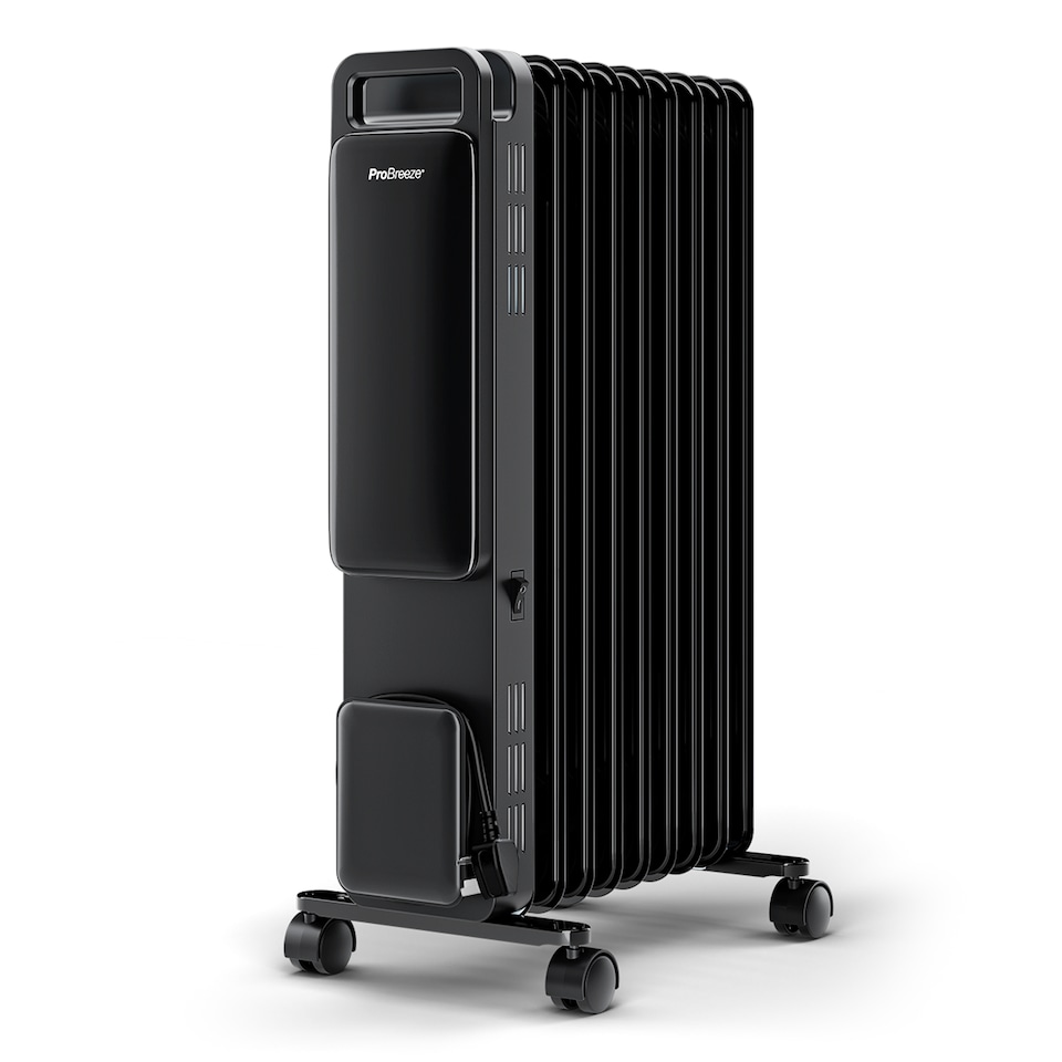 image 1 of Pro Breeze OmniWarm 2500W Oil Filled 11 Fins Eco Radiator Heater With Digital Display - Black