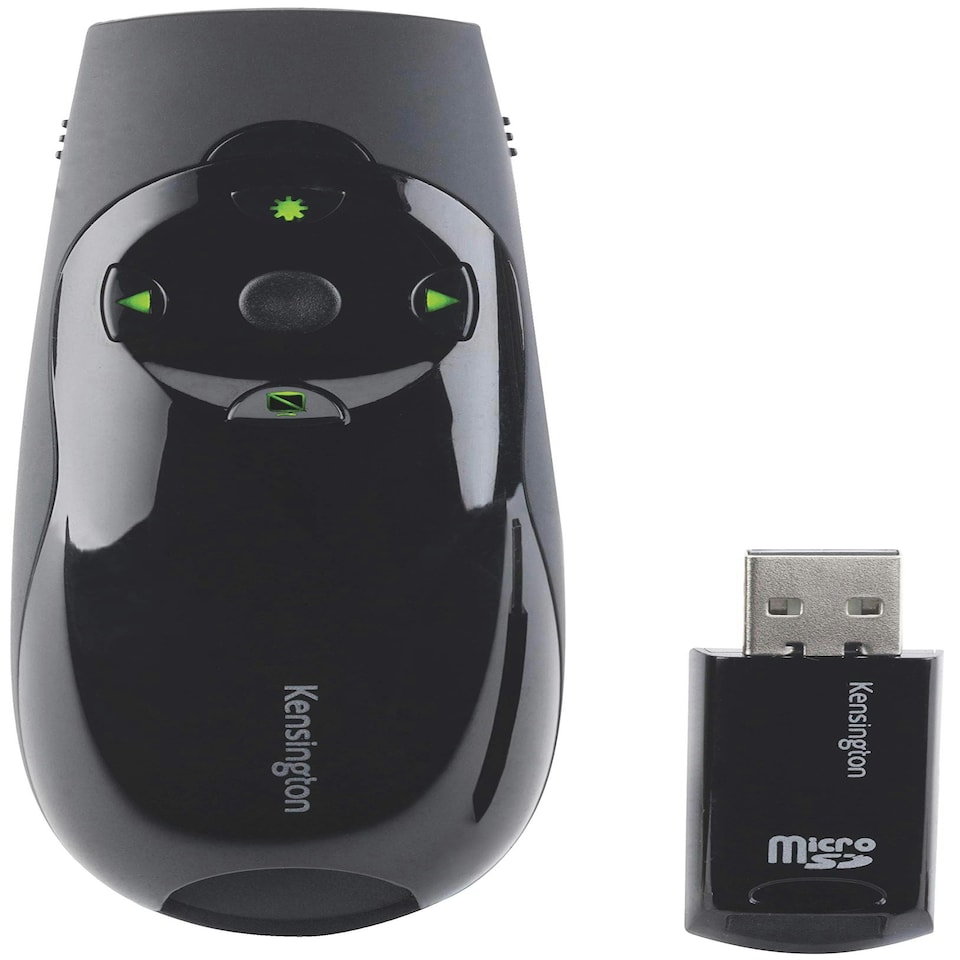 image 1 of Kensington Presenter Expert Green Light Wireless Presenter with Cursor Control, Joystick and Backlight Buttons - Black