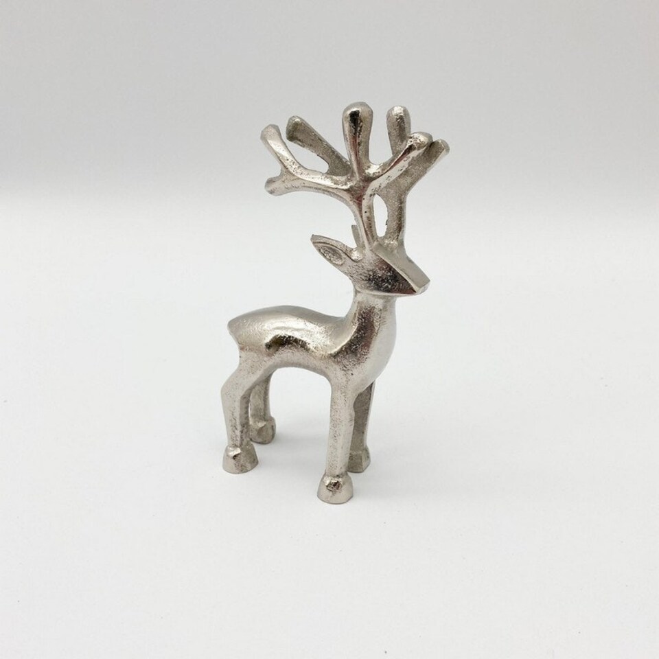 image 1 of Nickel Plated Reindeer - L3 x W6 x H10 cm