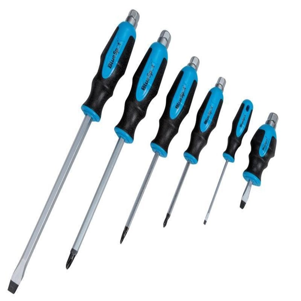 Bluespot Tools Hex Bolster Screwdriver Set, 6 Piece SL/PH