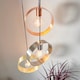 image 4 of Hoop 3 Light Cluster Ceiling Pendant Brushed Brass & Brushed Nickel, E27