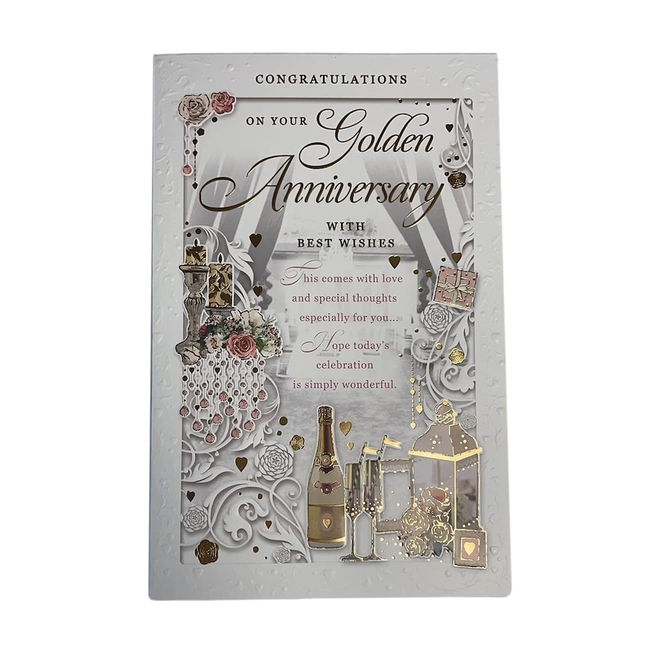 image 1 of With Best Wishes Congratulations On Your Golden Anniversary Opacity Card