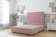 image 1 of Sloomy Somerset Pink Plush Divan Bed Base 2 Drawers Same Side With 54 Inch Floor Standing Headboard | Pink | Pink | Single | 1
