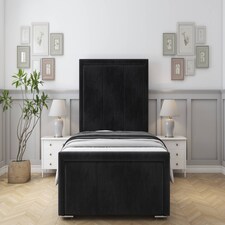 Sloomy Lancaster Black Naples Bed Frame With Mattress With 50" Upholstered Headboard 5' King