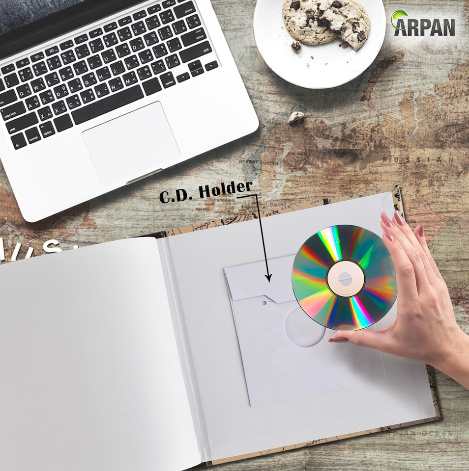 image 1 of ARPAN Slip In Case Memo Photo Album – Holds 200 Photos 4"x6" (10x15cm) – Hardcover Picture Album with Memo Writing Space for Family, Wedding & Travel Memories