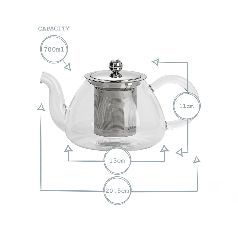 image 1 of Argon Tableware Glass Infuser Teapot - 700ml