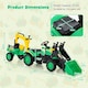 image 2 of COSTWAY 3 in 1 Kids Ride On Excavator Pedal car Bulldozer Green