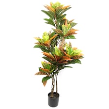 140cm Artificial Codiaeum Tree with 179 Leaves | Green | 4ft