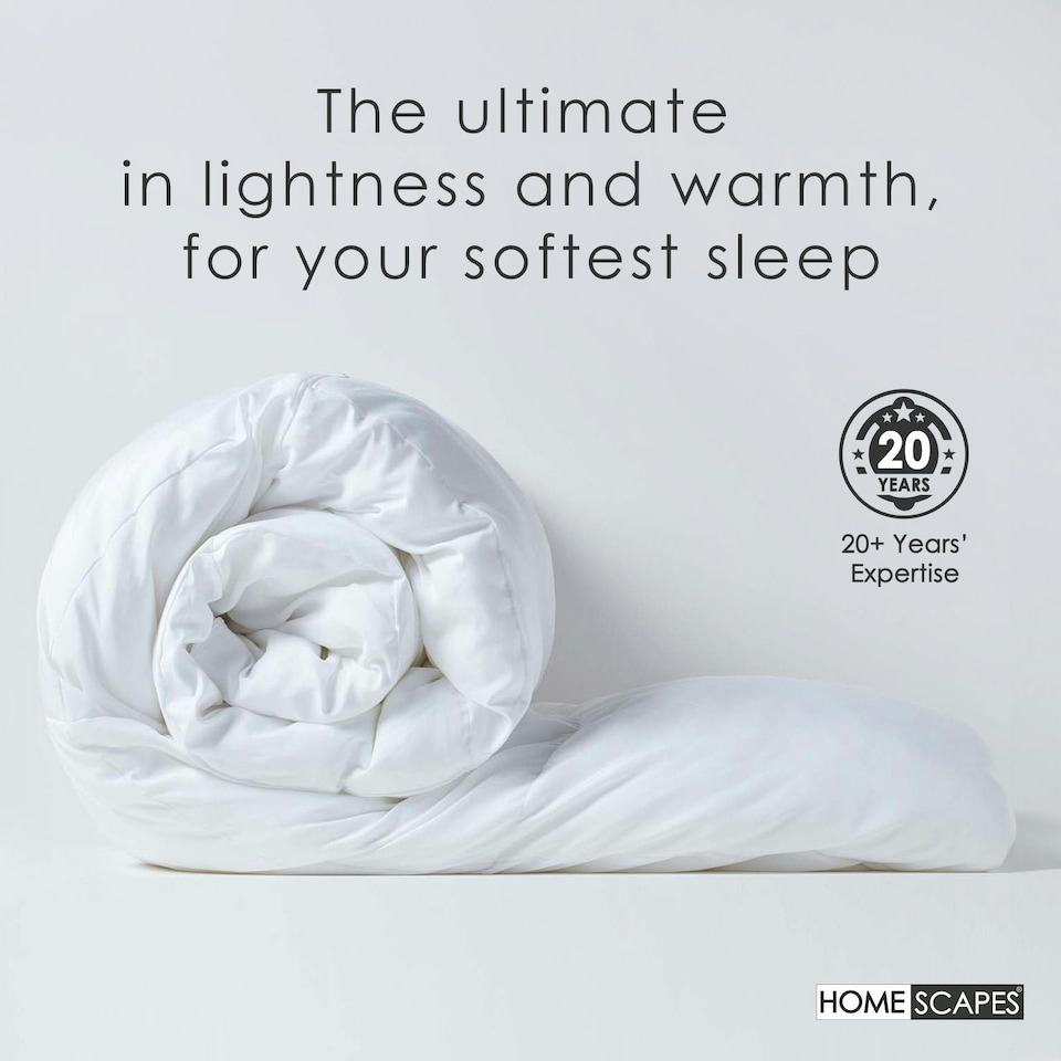 image 1 of Homescapes Luxury Like Down Super Microfibre All Seasons 13.5 Tog Duvet, Super King | White | Super King