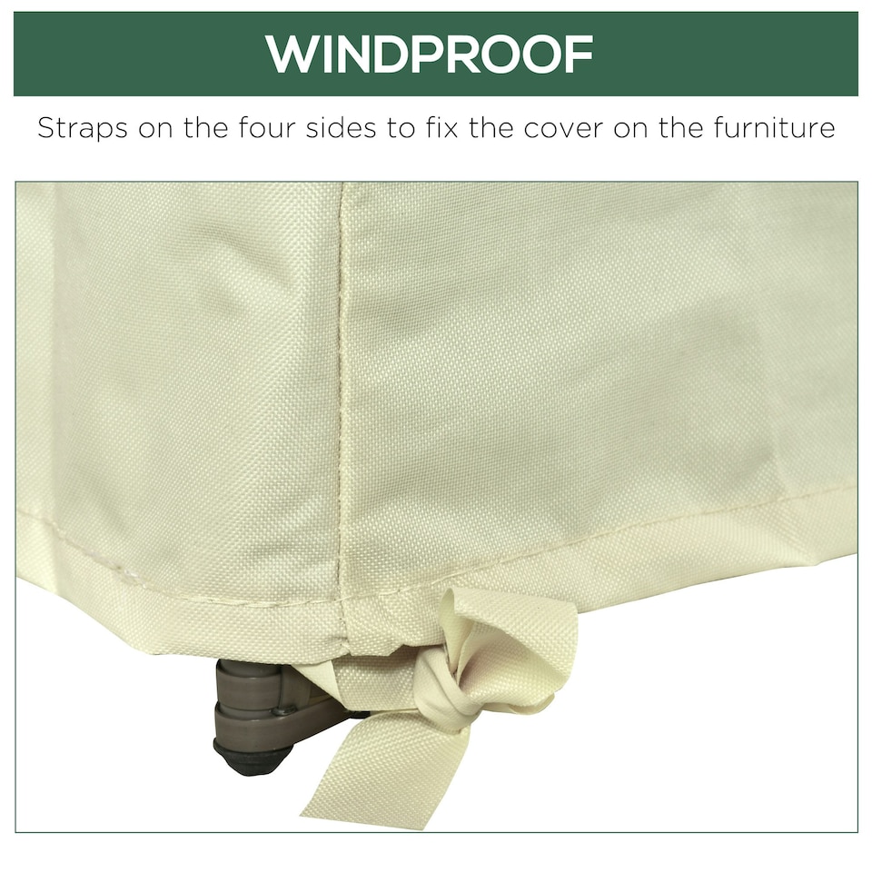 image 1 of Outsunny Furniture Cover Single Chair Protector 600D Oxford 68x87x44-77cm White