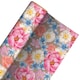 image 2 of Flowers on Neutral Gift Wrapping Paper Roll 3m