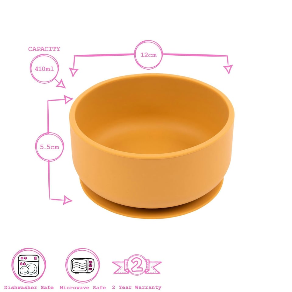 image 1 of Tiny Dining Baby Silicone Suction Bowl - Ochre Orange